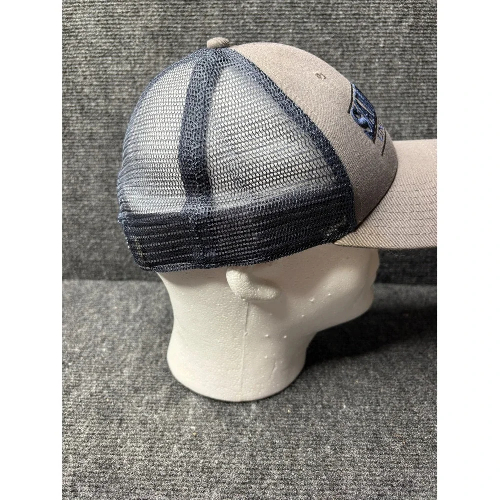 The Game Samford University Bulldogs Trucker Hat Khaki Navy Blue Snapback Cap